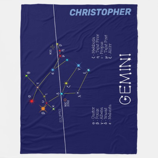 Couverture Polaire Zodiaque Gemini (Devant)