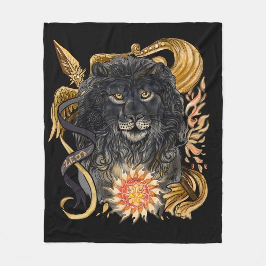 Couverture Polaire Zodiaque Lion (Devant)