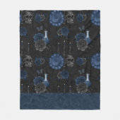 Couverture Polaire Zodiaque magic | Dark Navy Blue Gothic Skull (Devant)