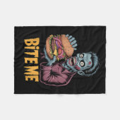 Couverture Polaire Zombie Burger Drôle Nourriture Halloween (Devant (Horizontal))