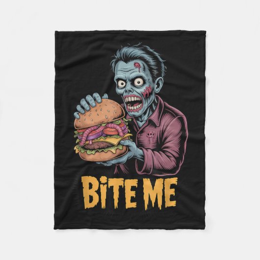 Couverture Polaire Zombie Burger Drôle Nourriture Halloween (Devant)