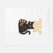 Couverture Polaire Zombie Chat - Tricoter ou traiter Meow Halloween D (Devant (Horizontal))