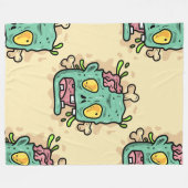 Couverture Polaire zombie d'halloween beige (Devant (Horizontal))