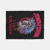 Couverture Polaire Zombie Unicorn I Love Brainbows Punk Gothic Goth H (Devant (Horizontal))