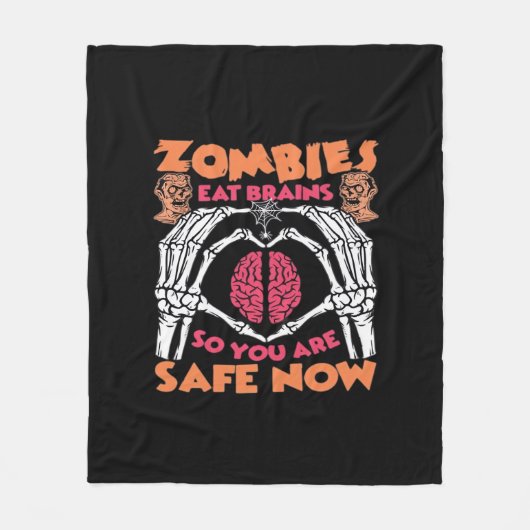 Couverture Polaire Zombies Manger Cerveaux Classique (Devant)