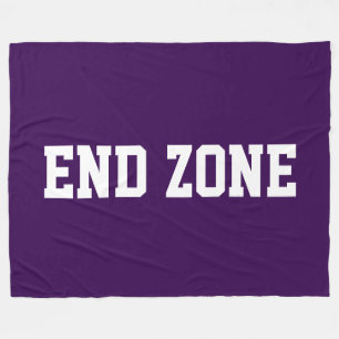 Couverture Polaire ZONE DE BUT Texte Athlétique Blanc Sur Violet Fonc