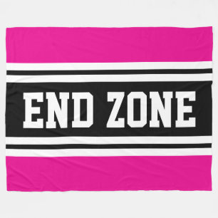 Couverture Polaire ZONE DE FIN Bright Rose Black White Football Strip