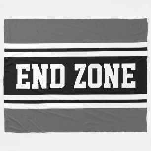 Couverture Polaire ZONE DE FIN Sportive Gris Noir Blanc Football Stri