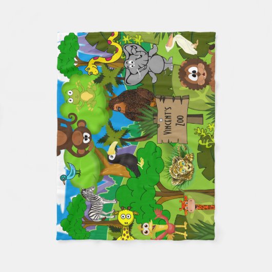 Couverture Polaire Zoo personnalisé pour enfant (Devant)