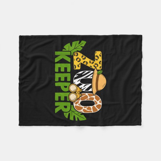 Couverture Polaire Zookeeper Animaux Zoo Faune Jungle Safari Savan (Devant (Horizontal))