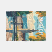 Couverture Polaire Zurich Suisse Travel Art Vintage (Devant (Horizontal))