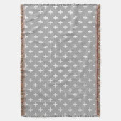 Couverture Polka blanche croise sur gris (devant Vertical)