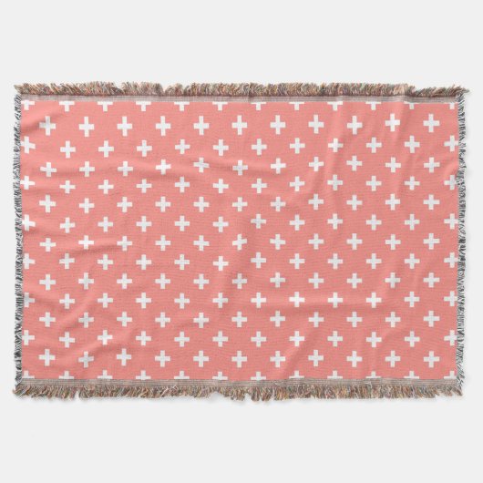 Couverture Polka blanche croise sur la pêche (Devant)