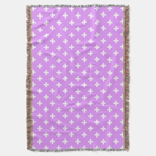 Couverture Polka blanche croise sur lilas (devant Vertical)