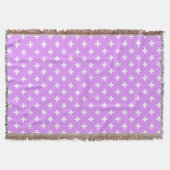 Couverture Polka blanche croise sur lilas (Devant)