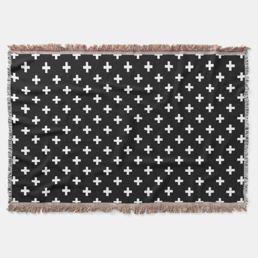 Couverture Polka blanche croise sur noir (Devant)