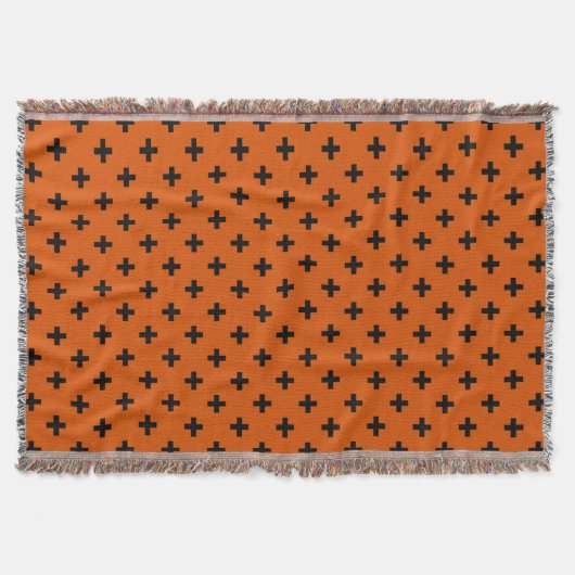 Couverture Polka noire croise sur orange (Devant)