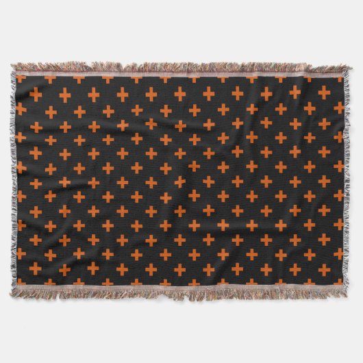 Couverture Polka orange croise sur noir (Devant)