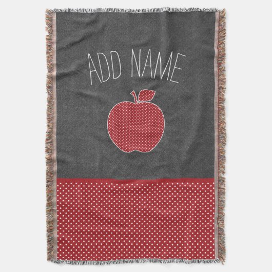 Couverture Pomme enseignant personnalisée avec Motif Chevron  (devant Vertical)