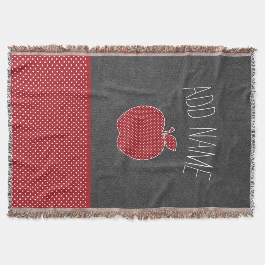 Couverture Pomme enseignant personnalisée avec Motif Chevron  (Devant)