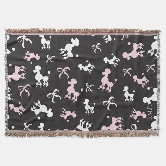 Couverture Poodé rose et monogramme noir (Devant)