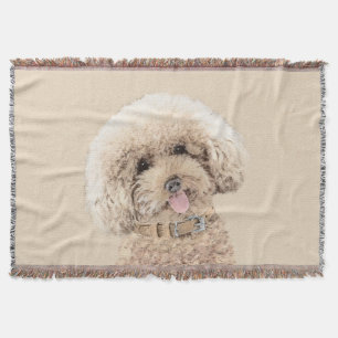 Couverture Poodle Miniature Toy Apricot Crème Chien Brown Art