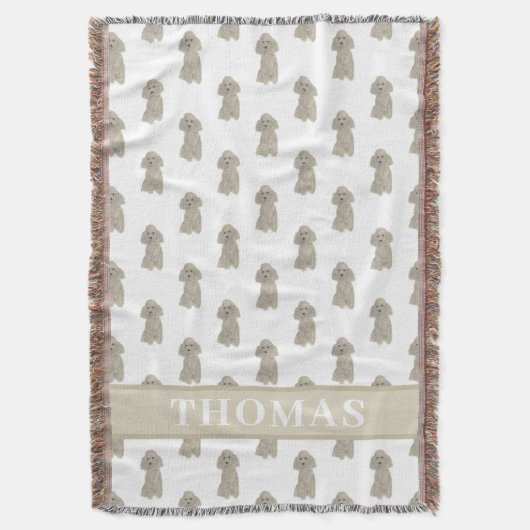 Couverture Poodle personnalisé (argent gris) (devant Vertical)