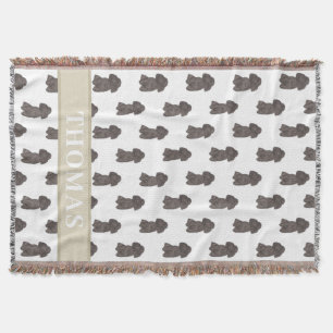 Couverture Poodle personnalisé (noir)