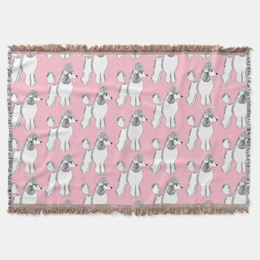 Couverture Poodles blancs Motif Push Lot (Devant)