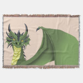 Couverture Portrait de dragon mignon vert sur fond pêche (Devant)