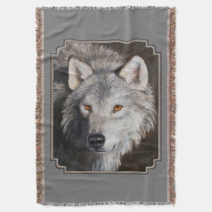 Couverture Portrait du visage du loup de bois gris
