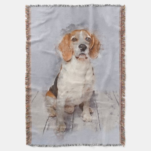 Couverture Portrait mignon d'aquarelle de beagle (devant Vertical)