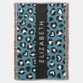 Couverture Poster de animal, Léopard Bleu, Coeurs, Votre Nom (devant Vertical)