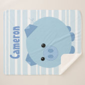 Couverture potelée bleue personnalisée de Sherpa (Devant (Horizontal))