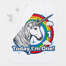 1er anniversaire de l'enfant Unicorn Arc-en-ciel a