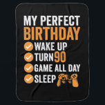 Couverture Pour Bébé 90th Turn 90 My Perfect Birthday Gaming<br><div class="desc">90th Turn 90 My Perfect Birthday Gaming</div>