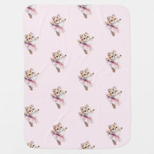 Adorable Watercolor Cat Ballerina Pink Tutu