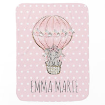 Bébé Fille Princesse Rose Eléphant Montgolfière