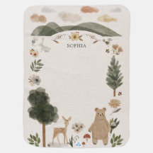 Boho Woodland Bébé couverture - Baby shower cadeau