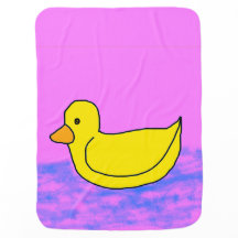 Canard jaune mignon sur rose