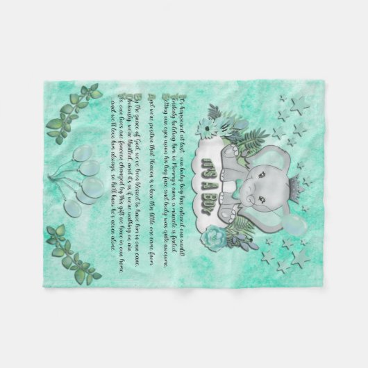 Couverture pour bébé "C'est un garçon" (Devant (Horizontal))