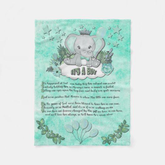 Couverture pour bébé "C'est un garçon" (Devant)