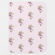 Chat Ballerine Aquarelle Adorable Tutu Rose