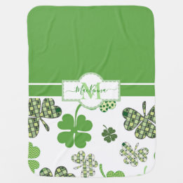 Couverture Pour Bébé Clover vert irlandais personnalisé St Patrick's