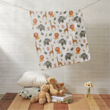 Couverture bébé Animaux de Safari Ludiques (v.2)