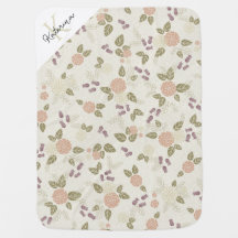 Couverture bébé florale personnalisée fille