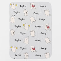 Couverture bébé personnalisée, prénom et prénom