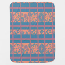 Couverture bébé rose bleu plaid