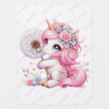 Cute aquarelle bébé licorne et fleur dandelienne4