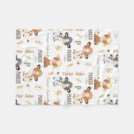 Couverture pour bébé de vache personnalisée | 30x4 (Devant (Horizontal))